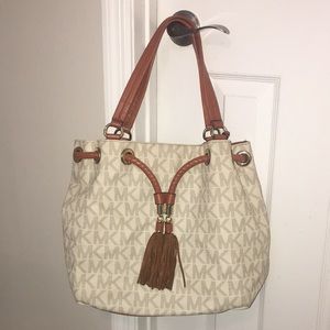 MICHAEL KORS JET SET LARGE GATHERED TOTE HANDBAG